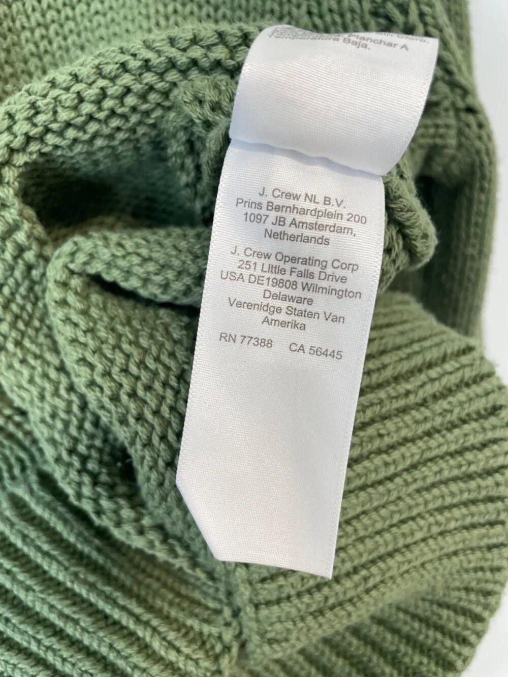 J. Crew Sweater Medium Long Sleeve Pullover Olive Green Cotton Comfort Knitwear
